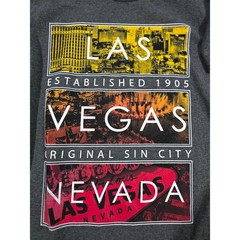 Oakbay Fits Las Vegas Nevada Graphic T-Shirt Charcoal Gray Men’s Medium