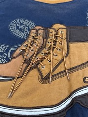 Vintage Raw Blue Tried Trusted And True Lace Up Boots T Shirt Mens Size Large