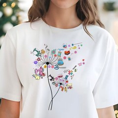 Cute Sewing Dandelion Quilting Flowers Quilter Sewing T-Shirt Tee