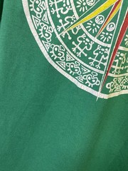 Vintage Hanes Heavyweight Green T-Shirt Medium Compass Rose Nautical 50/50