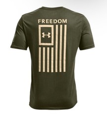Under Armour 1370810 UA Men NEW Freedom Flag Cotton Loose Fit Green T-Shirt 2XL