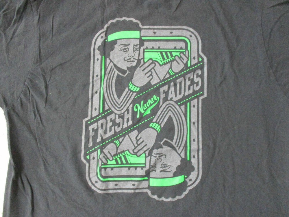 Adidas Mens Fresh Never Fades Shirt Extra Large Black Grey Green Spell Out 90s