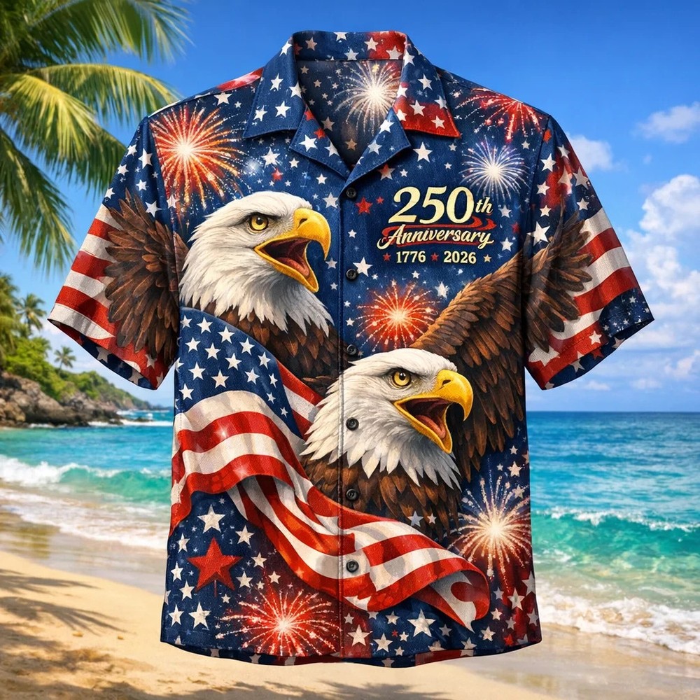 United States 250 Years United – 3D Print Hawaiian Shirt – Adults & Youth