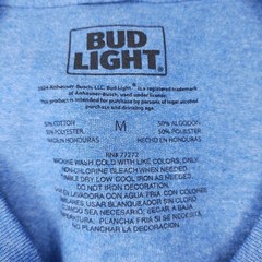 Bud Light Football Club T Shirt Mens Size Medium Short Sleeve Blue New