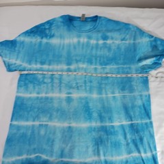 Gildan Tie Dye T Shirt Mens 3XL Blue White Striped Cotton Softstyle NWOT