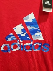 NWT Adidas Men’s The Go-To Performance Tee Red with Blue-Camo Logo S M L XL XXL