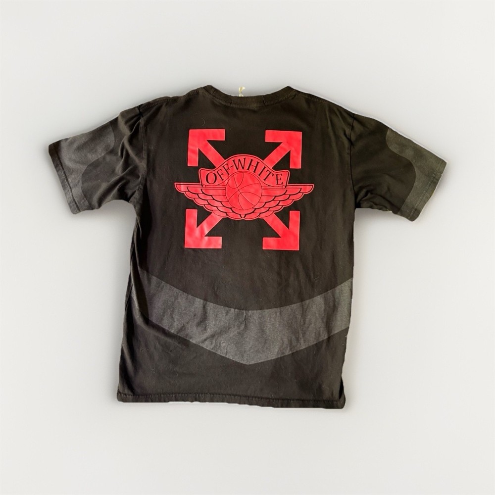 Authentic Deadstock Off-White x Jordan Men’s L Black Graphic Crew Neck T-Shirt