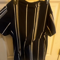 Aéropostale Men’s Black/White Striped Crew Neck Short Sleeve T-Shirt M