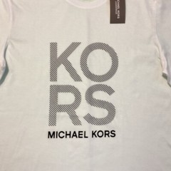 MICHAEL KORS Men’s Short Sleeve T-Shirt Size MEDIUM White w/Black NEW