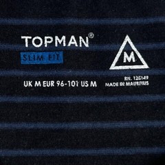 Topman Shirt Men Medium Slim Fit Navy Stripe Navy Classic Work Party Core Go