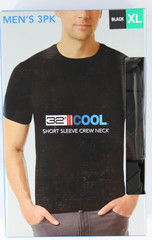 32 Degrees Cool Mens 3 Pack Crew Neck T Shirt Moisture Wicking
