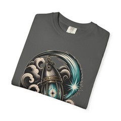 Blackwork Comet Fishing Lure Lantern T-Shirt Graphic