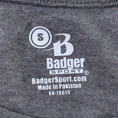 Badger Sport Adult Size Small Gray Heather Short Sleeve Crew Neck T-Shirt New