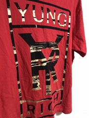YRN Yung Rich Nation YR Logo Size Extra Large XL T-shirt Red W/Gold Foil Black