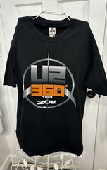 U2 2011 360 Tour Double Sided Large Black T Shirt Band Concert Vintage