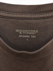 Roundtree & Yorke Brown Pocket T Shirt Mens Large Short Sleeve Casual Tee
