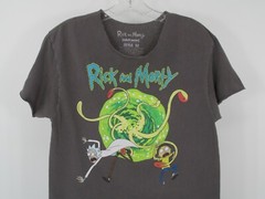 Rick and Morty Adult Swim Tee Unisex Medium Gray Graphic Cartoon Ripple Junction