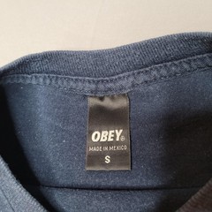 Obey Shirt Mens Small Navy Blue Red Box Logo Graphic Tee Streetwear Skate Skater