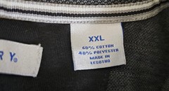 JOHN HENRY Men Polo T-Shirt Size 2XL Grey Striped Cotton Blend Short Sleeve Tee