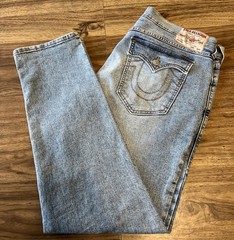 True Religion Mens Light Wash Denim Jeans 38