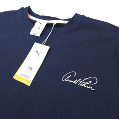 Puma x Arnold Palmer T-Shirt -M- Navy Bay Hill Club Golf Signature Map Stretch