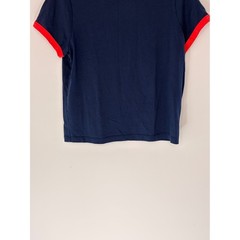 Evereve Ever Ringer Tee Shirt Navy Red Short Sleeve Casual Classic Medium
