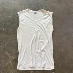 Vintage BVD Tank Too T Shirt Distressed Stains Single Stitch Vtg