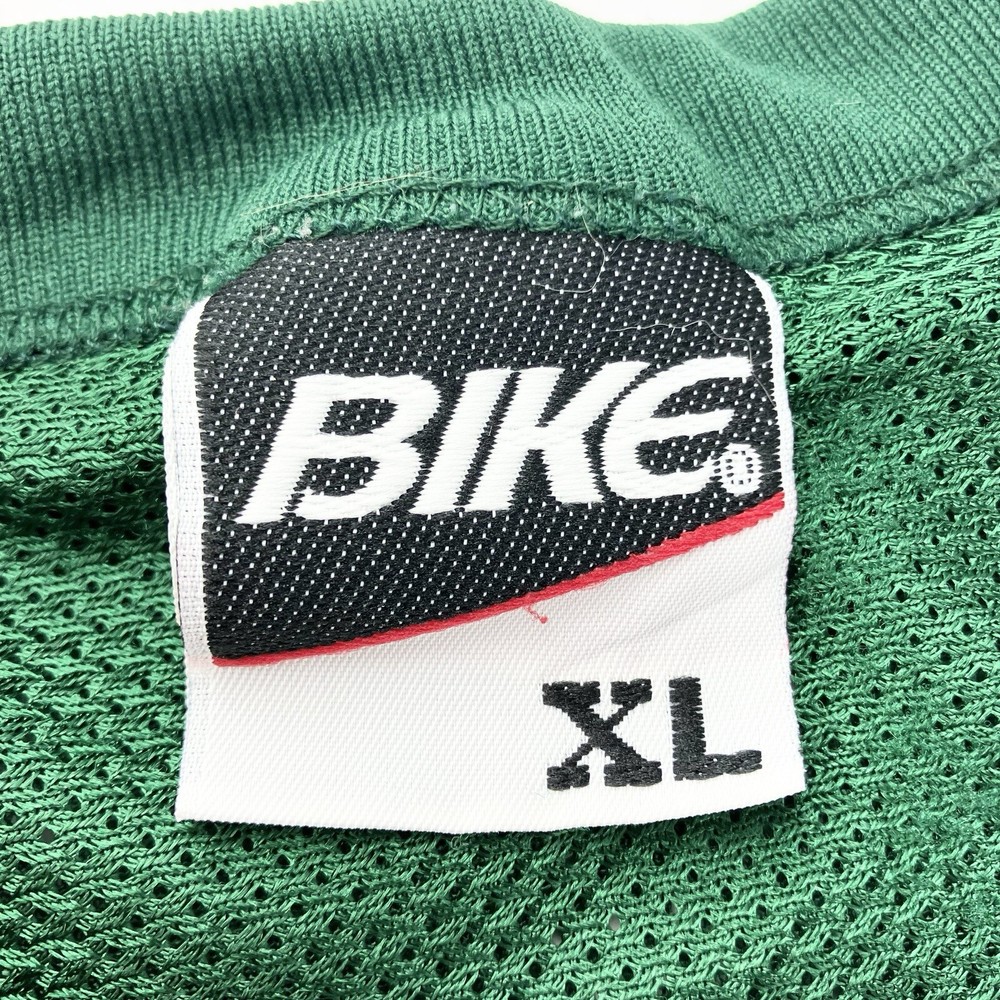 1980s BIKE Brand Long Mesh Basketball Jersey Green 2 Layer XL 42X31/33 572013