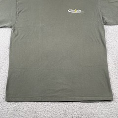 Vtg Tultex Olive Green XL Shirt Live2Play.com Skier Back Graphic Mountain Y2K