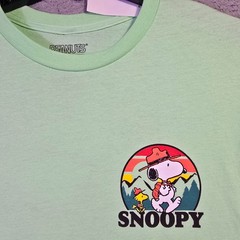 Peanuts® Hiking Snoopy t shirt Men Large Green Charlie Brown Classic Camping NWT