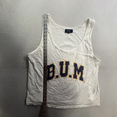 Vintage 90’s B.U.M. Equipment Tank Top USA Made Men’s Large White Gym Beach