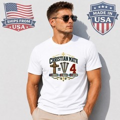 Christian Math 1 Cross 3 Nails Graphic T-Shirt Faith Quote
