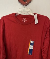George Mens Medium (38/40) Red Long-Sleeved Cotton Crewneck Tshirt NWT! A5484