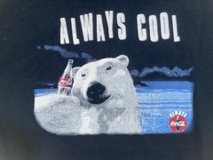Vintage Cottex SS Crew Neck Coca Cola Always Cool Tee Black Single Stitch XL