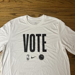 Nike NBA Authentics Dri-Fit Short Sleeve Shirt Mens Size Large Vote Election Day