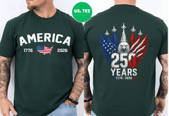 250 Years American 250th USA Patriotic Eagle 4th of July 2 Sides T-Shirt