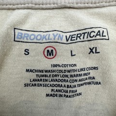 Brooklyn Vertical T-Shirt Graphic Print Skull King Tan Mens M * Actual Size SM *
