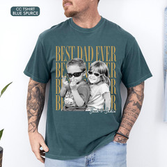 Best Dad Ever kids Photo Shirt Custom Vintage Photo Father’s Day Gift
