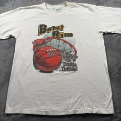 Vintage 1995 Joe Blow T-Shirt Mens 2XL White Cotton Bent Rim Cafe Basketball