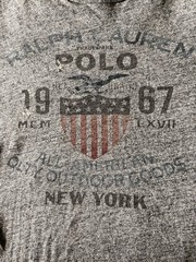 Polo Ralph Lauren XL Gray Graphic T Shirt Classic Fit 1967 Shield USA Logo Tee