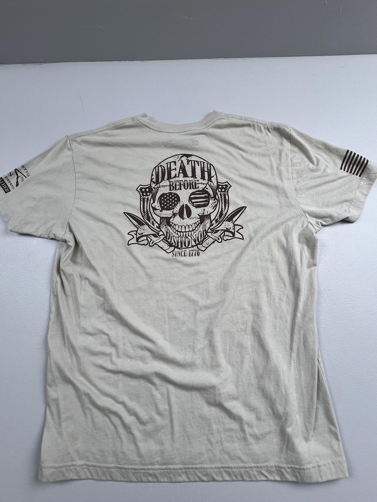 Grunt Style Shirt Mens 2XL Death Before Dishonor Skull Graphic Tee Patriotic