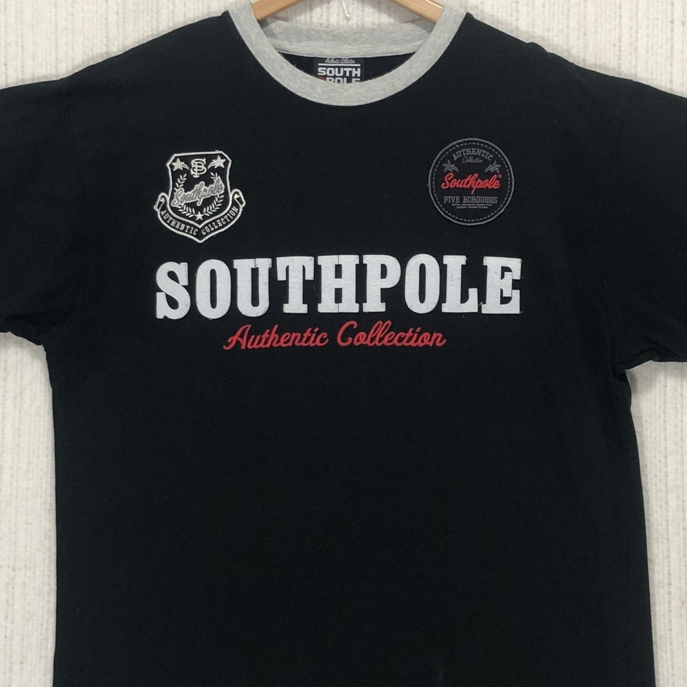 Southpole Authentic Collection Black Ringer Graphic Tee Shirt Mens Large L