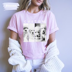 Custom Pet Portrait Comfort Tee Personalized Dog Cat Memorial