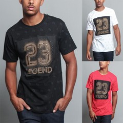 Victorious Men’s Legend 23 Jeweled Stone Print T-shirts Tee TS7259EY