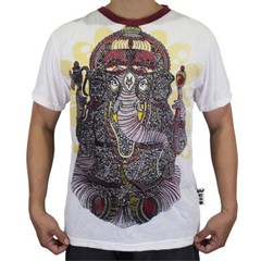 WEED Ganesha Ringer T-Shirt Men Vintage Ganesh Om Hindu God Hippie Bohemian WE03