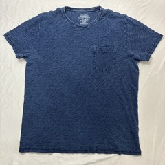 Wallace & Barnes Indigo Blue Heathered Crew Neck Long Sleeve T Shirt – M Medium