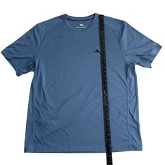 Tommy Bahama Mens Large Blue Performance Shirt Athletic Stretch Short Sleeve Tee