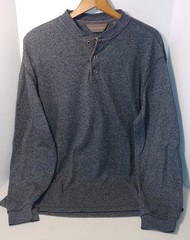 Henley Pullover Shirt Taylor And Henry Waffle Thermal Gray Long Sleeve XL Nice