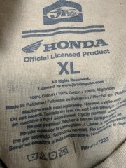 Honda Racing USA T Shirt XL Tan Beige Official Licensed Motorcycle Tee