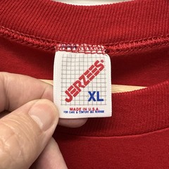 Vintage Jerzees Blank Red T Shirt 80s 90s Nos 50/50 Blend Solid USA Made Gym